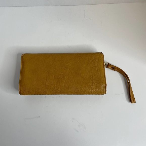 Big Buddha Cognac Brown Tan Studded Wristlet Clutch Large Wallet Purse Bag - Picture 11 of 11